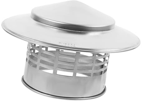 HONMEET Chimney Cap 110mm Roof Vent Rain Cover 304 Stainless Steel Outdoor Smoke Funnel Cover for Fireplace Ducting Ventilation and Chimney Accessories