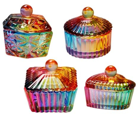 CHICAMPERA Coupes de Manucure et Fonction Fiable pour Design Délicat Couvercle 4 Pièces Professionnelles en Verre Manucure Accessoires Déco Ongle