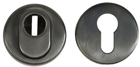 Schutzrosette aus Edelstahl, Oberfläche Anthrazit mit Zylinderabdeckung, effektiver Zieh- und Anbohrschutz