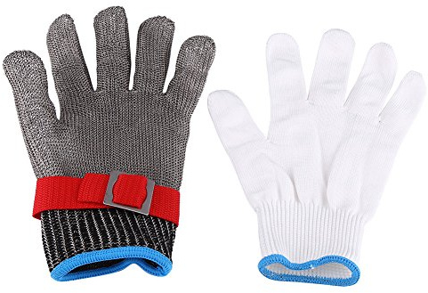 1 Pc Reißfeste Silbentrennung anti-coupe Ofenhandschuh aus Edelstahl SS304 Handschuh für Metzger für Sicherheit, große Größe