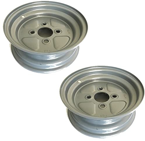 ECOVELO Compatible con par de 2 llantas de 10, Attacco Fiat (58 x 98 mm) para ruedas de carro remolque APÉNDICE para neumáticos de 4.00/4.50-10 CGATFI12