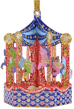 Santoro 3D-Papier-Pop-Up-Weihnachtsdekoration zum Aufhängen (Karussell)