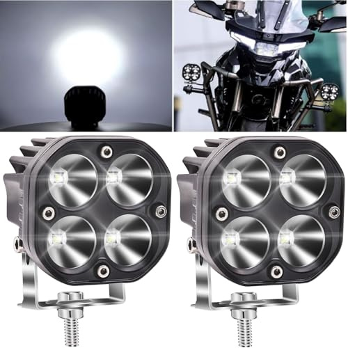 Biqing Phare de Travail LED 12V,40W Moto Feux Additionnels LED Spot Flood Feux Antibrouillard 24V 4800Lm LEDs Phares Avant Off Road Phares Supplémentaires pour Voiture Camion Tracteur SUV Bateau 2Pcs
