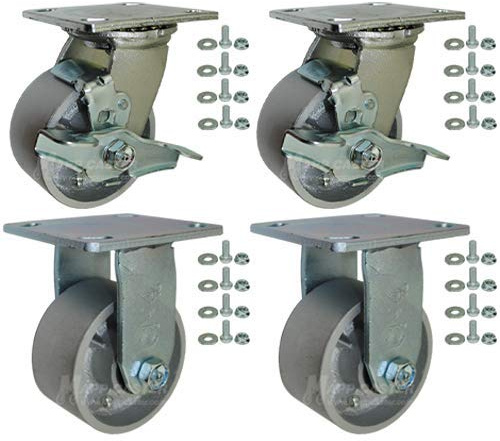 Mapp Caster BBQ Pit 4 Steel Caster Kit with Mounting Hardware, 3,200 Lbs. Total Capacity