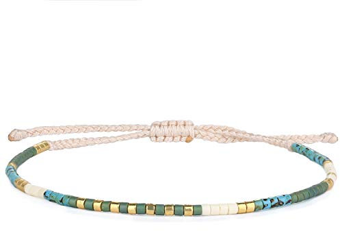 KELITCH Damen Freundschaftsarmbänder Miyuki Perlen Strang Armbänder Armreifen Handgefertigte Boho Charm Schmuck