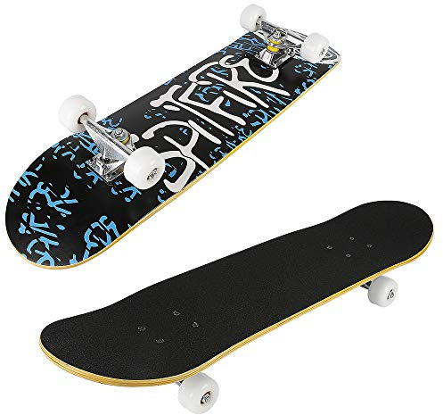 JOSHNESE Skateboard komplett bräda lönnträ för barn, tonåringar och vuxna, med ABEC-7 kullager, lastkapacitet: 250 kg (alfabet)