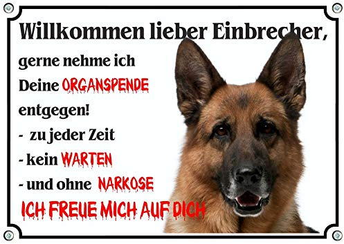 Petsigns Hundeschild Deutscher Schäferhund - Warnschild Organspende - wetterfest FUNSCHILD, DIN A4