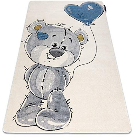 rugsx Teppich Petit Teddy Bear BÄR Kinderteppich für Babyzimmer, Spielteppiche, Kinderzimmer, Creme 120x170 cm