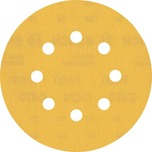Bosch EXPERT C470 Schleifscheibe, 125mm, K400, 8 Löcher, 5-tlg. | für Farbe auf Holz, Hartholz, Körnung 400, Professional Zubehör Exzenterschleifer, Schwingschleifer