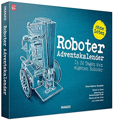 FRANZIS 67161 - Roboter Adventskalender - in 24 Tagen zum eigenen fahrbaren Roboter, ohne Löten, für Kinder ab 10 Jahren