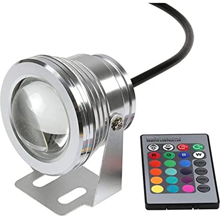 AMDHZ Eclairage sous Marin Spot Fontaine 10W LED pour Piscine IP68 étanche en saillie Projecteur sous-Marin (Color : RGB+Remote Control, Size : A-12V)