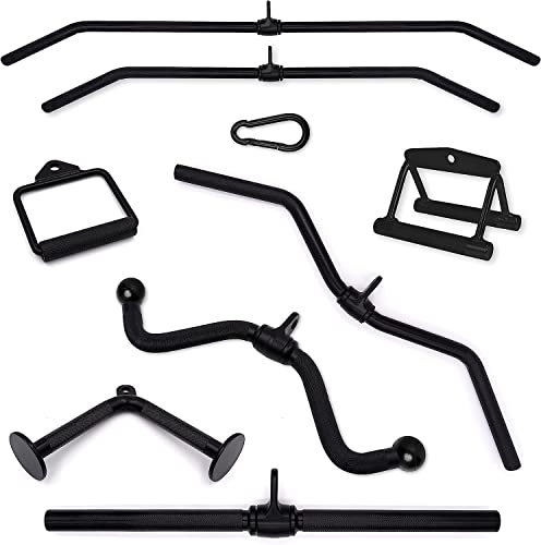 C.P.Sports, impugnature assortite di colore nero, con moschettone, da 8 mm, in acciaio massiccio, per esercizi di trazione con attrezzi ginnici a cavi incrociati e stazione, per bodybuilding e fitness