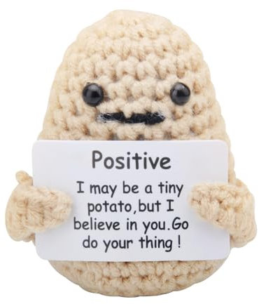 DAWRIS Mini Kartoffelspielzeug, Kartoffel Spielzeug,Kartoffel Plüschtiere Puppe Kreative Strickwolle Kartoffel Puppe Positive Cute Potato Inspirational Pocket Hug Geburtstagsgeschenk Partydekoration