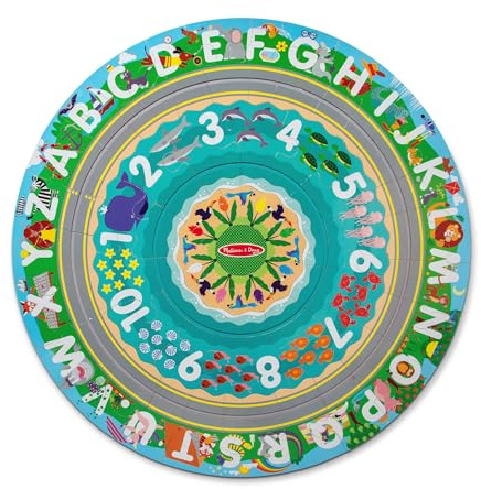 Melissa & Doug Round the Shore Tracks Cardboard Jigsaw Floor Puzzle and Wind-Up Vehicles – 48 Pieces, for Boys and Girls 4+ - FSC-Certified