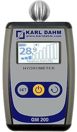 Karl Dahm Feuchtigkeitsmessgerät GM-200 mit Kugel I Perfekt geeignet um Zementestrich, Beton, Gipsputz, Holz zu messen Art.-Nr. 40435