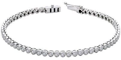 Bracelet tennis en argent. Bracelet femme voie navigable en argent. Bracelet tennis pour femme en argent et zircone cubique. Bracelet menottes à charme de voie navigable.