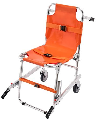 VEVOR Sedia da Evacuazione per Scale Sedia da Trasporto per Ambulanza da 158kg 2 Ruote Trasferimento Medico Sedia a Rotelle Trasporto di Emergenza Portatile Pieghevole per Anziani Disabili Pompiere