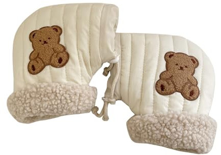 Mllepjdh Winddichte Handschuhe für Kinderroller, Handmuffs, Outdoor-Sport, Fäustlinge, Cartoon-Bär, Handwärmer, Fahrradzubehör für den Winter, Handschutz, Fäustlinge