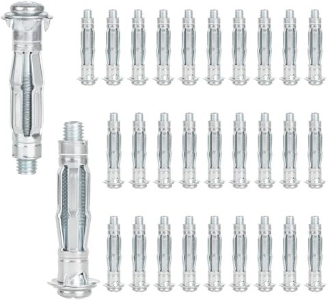 DBREAKS 30 tasselli per cavità, M6 x 52 mm, zincati, tasselli per pareti cave, tasselli di espansione con vite, tasselli autofilettanti in cartongesso, per fissaggio in cartongesso