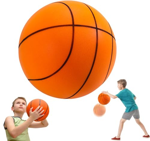 JurciCat Silent Basketball DREI Größen Silent Shot Basketball Hoher rückprall Basketball Indoor Lautloser Basketball für Kinder und Erwachsene（21CM）