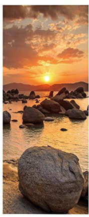 Tür Bekleben mit Türtapete Selbstklebend Türposter 3D Effekt Türaufkleber Fototapete Tür verschönern mit Türfolie Abziehen und Aufkleben Tür Sticker 100x210 cm Meer-Landschaft