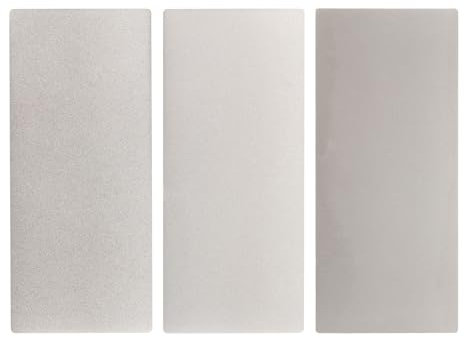 sourcing map 3pcs Diamond Sharpening Stone Set 250/600/1200 Grit Knife Sharpening Stone Surface Plate for Knives Scissors Kitchen Tools, Silver Tone