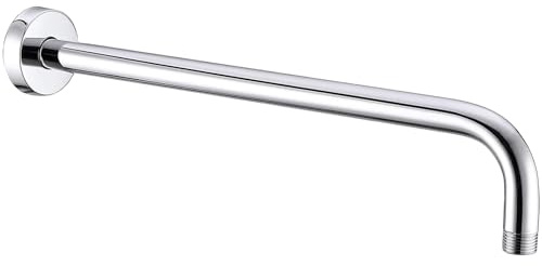 Katezon Duscharm mit Flansch, aus 304 Edelstahl, 50cm Duschkopfverlängerung, Rohrarm, Wandmontiert für Fest Installierten Badezimmerduschkopf (Chrom)