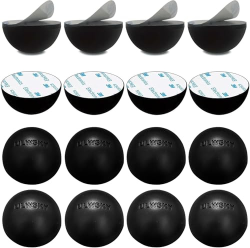 3,2 cm silikon halvklot stötfångare isolering fötter, 16-pack halkfria högtalarisoleringsdynor, för små högtalarspikar, skivspelare, ljudisolering, subwoofer, ljuddämpning och antivibration