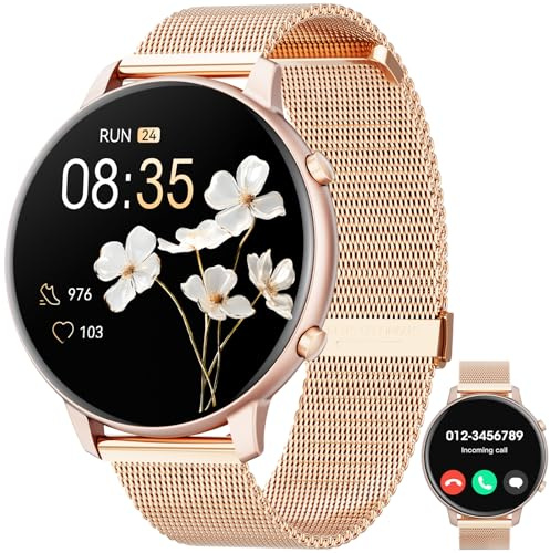 Hwagol Smartwatch Damen Herren, 1.39 Zoll Touchscreen Smart Watch mit Bluetooth Anrufe, Uhr Damen Herren mit 140+ Sportmodi SpO2 Pulsuhr Schlafmonitor Schrittzähler, Armbanduhr für iOS Android
