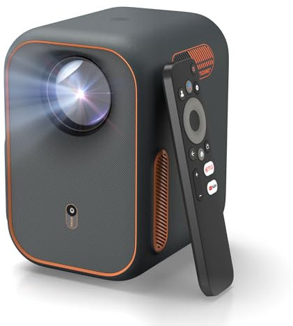WEMAX Mini Proiettore【Certificato Netflix & Google TV】Smart Proiettore Portatile【Supporto 4K & 1080P Nativo】Proiettore con Dolby Audio, Proiettore Video con WiFi Bluetooth per Home Cinema, Esterno