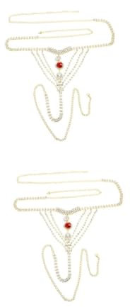 SHERCHPRY 2stücke Rhinestone Body Chain Für Unterwäsche Accessoire Mit Kristallen Für Nachtclubs Für Und Partyoutfits