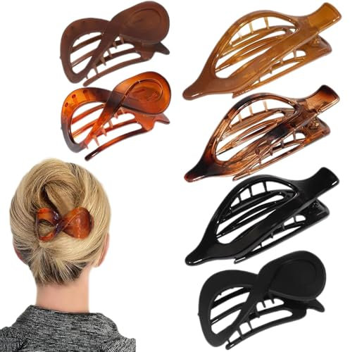 Clips de cheveux plats, pinces à cheveux plates pour femmes | 6 pièces Horizontal non glissant en épingle à cheveux Barrette Banana Clips | Accessoires de couvre-chefs vintage, coiffure pour