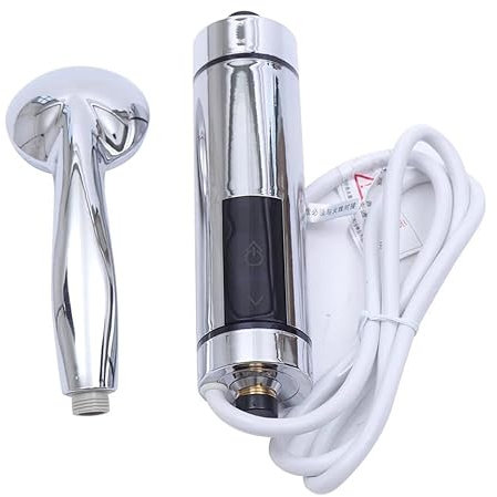 Elektrische Durchlauferhitzer,5500W 220V Tankloser Mini-Warmwasserbereiter,Warmwasserbereiter mit Dusche 30-55℃,LED Temperaturanzeige,Trockengehschutz, für Waschbecken, KüChen, SpüLbecken