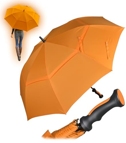 iX-brella 130 cm XXL Fiber-Golfschirm Automatik doppeltes Dach mit Ventilationsbezug