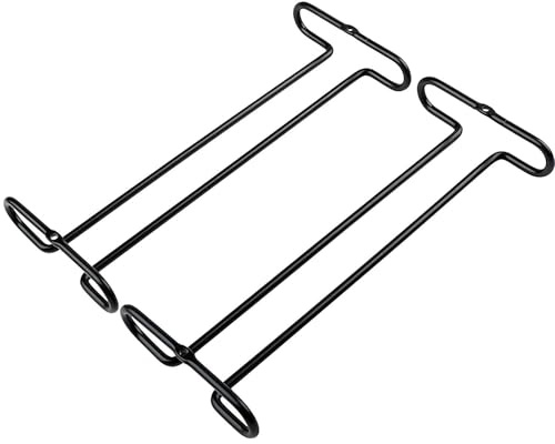JCVCCV 2 Stück 26 cm Weinglasregale Unter Dem Schrank Stielglasregal Metall Gläserhalter Zum Aufhängen Gläserschiene Halter Für Bar Küche Schrank(Schwarz)