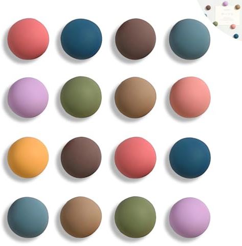 Nevoluxer Lot de 4 Aimants Colorés pour Tableau Blanc et Réfrigérateur, Aimant Tableau Magnétique avec Surfaces Brillantes et Mates pour Cuisine, Bureau