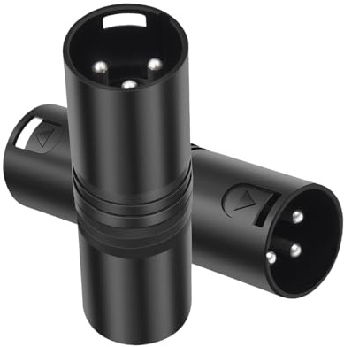 LeeQinersw 2 Stück XLR-Stecker auf Stecker-Adapter, XLR-Gender-Changer, Heim-Audio-Zubehör, tragbar für Mikrofonkabelanschluss, 3-polig