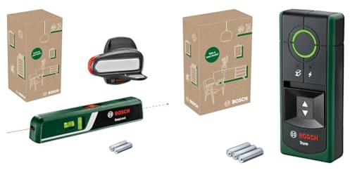 Bosch Niveau laser à bulle EasyLevel avec support mural & Bosch détecteur Truvo 2ème génération
