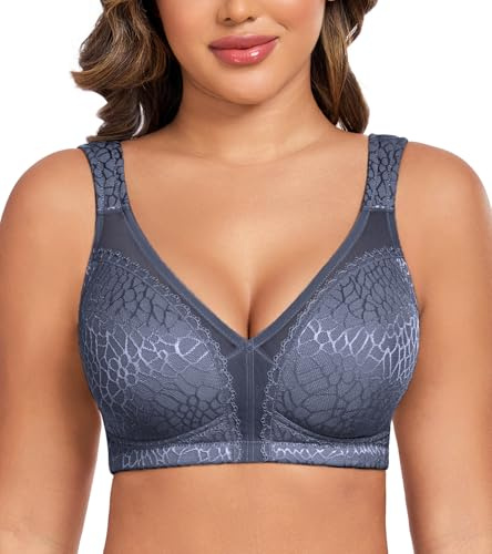 Curyon Women's Plus Size Everyday Bras Minimizer Wirefree Full Coverage | Non Padded, Unlined, X Back, Wide Cushioned Strap, Firm Support, All Day Comfort, for Large Bust