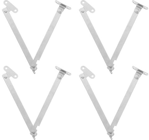 Toddmomy Charnières Pliantes Robustes en Fer, Lot de 4 Tiges Réglables pour Armoires, Meubles et Placards, Soutien Fiable pour Portes Rabattables, Usage la Cuisine et Séjour, Quincaillerie