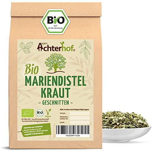 BIO Mariendistelkraut getrocknet geschnitten (250g) Mariendisteltee - milk thistle organic vom-Achterhof