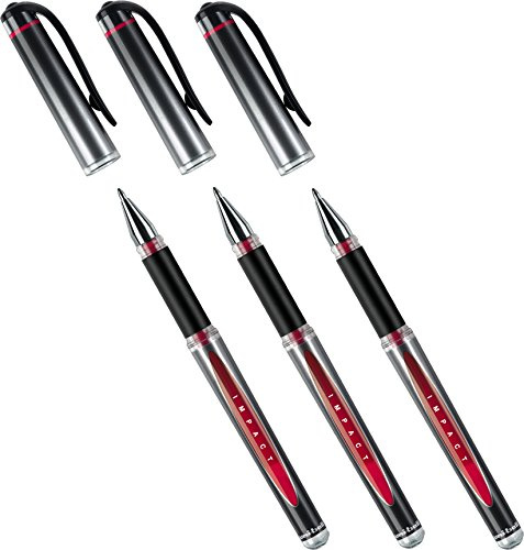 Faber-Castell Gelschreiber Uni-Ball Impact UM-153S (3 Stück, rot)