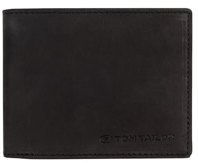 TOM TAILOR Ron Herren Geldbörse Querformat RFID Leder Mittelgroß Schwarz