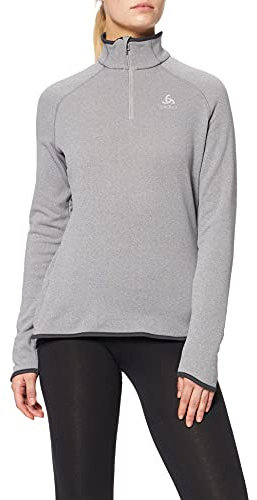 Odlo Damen Pullover Midlayer 1/2 Zip Carve CERAMIWARM, Grey Melange, S, 542161