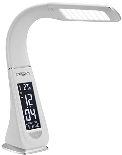Monzana Lámpara de Escritorio LED Multifunción Brazo Flexible 3 Niveles de Brillo Despertador Oficina