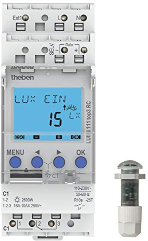 Interruttore crepuscolare con sensore di luce da incasso THEBEN LUNA 111 top3 EL