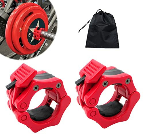 Dickplay Barbell Clamps Olympic Bar Collars 2 Inch Quick Release Barbell Lock Clamp Locking Standard Bar Weight Plates Collar Clips for Workout Weightlifting Fitness Training Bodybuilding