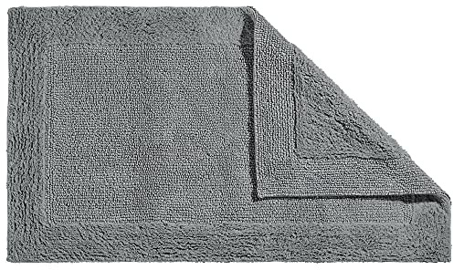 Erwin Müller Badematte, Badteppich Uni Serie Stuttgart grau Größe 50x80 cm - extra dick, hohe Saugfähigkeit, 100% Baumwolle