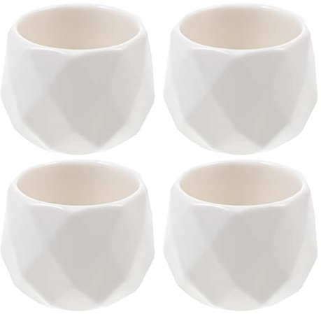 TOPBATHY 4piezas Maceta Pequeña De Cerámica Suculentas Maceta De Forma Geométrica para Plantas Contenedores para Flores para Decoración De Escritorio o Soporte para Plantas Hogar