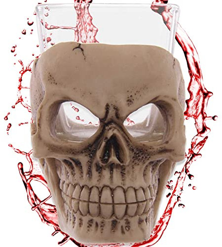 Bicchiere decorativo per grappa Teufelszeug – Teschio Shot – Altezza 7 cm – Bar Party regalo